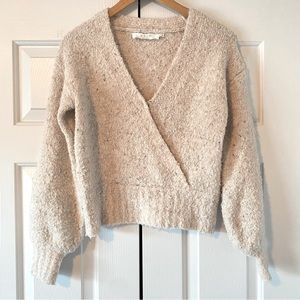 ASTR Cream Wrap Wool Sweater, XS